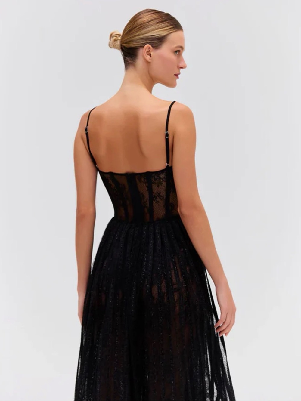 PatBo Lurex Tulle Bustier Midi Dress - Picture 3 of 6